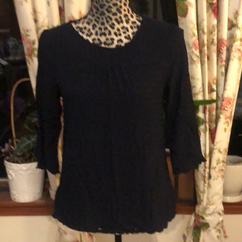 Anthropologie Maeve Deep Navy Top